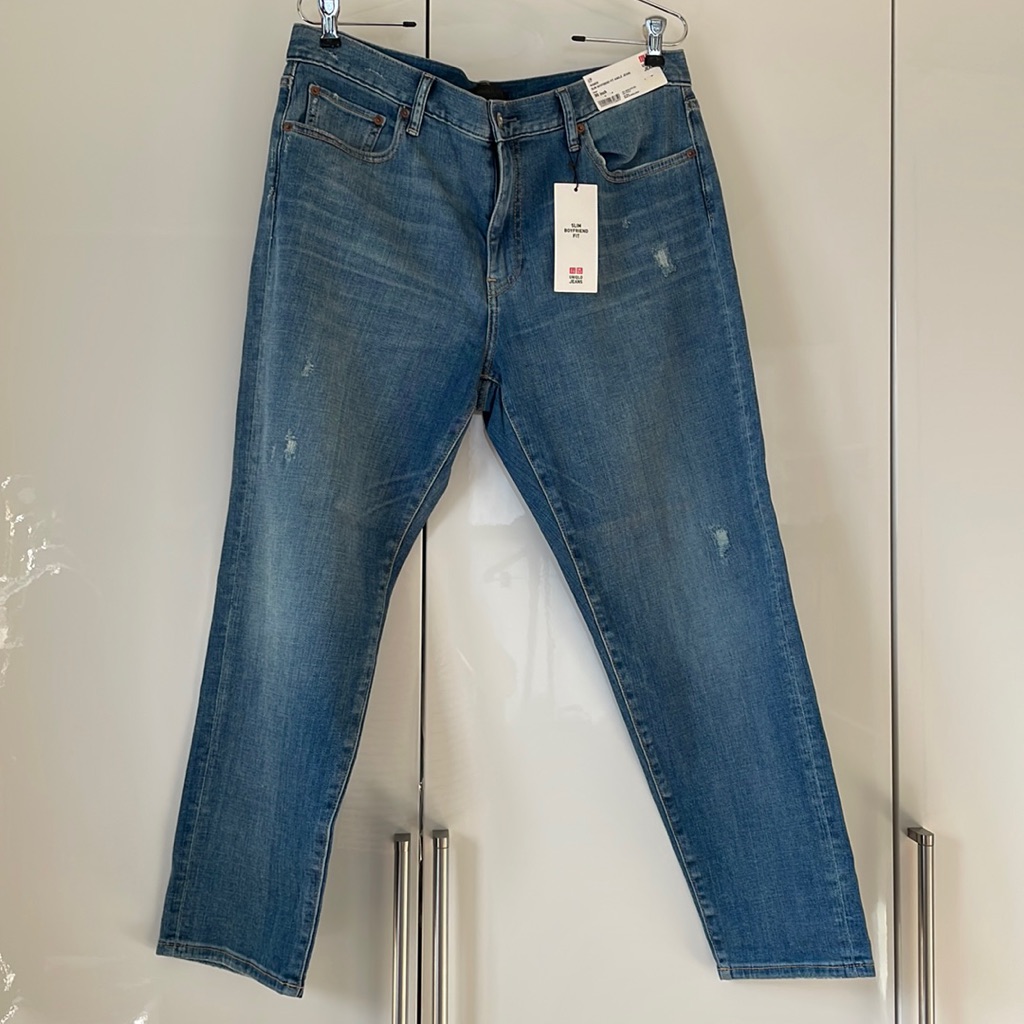 Uniqlo Slim Boyfriend Fit Ankle Jeans Color-Blue Size- Waist 30” Nwt